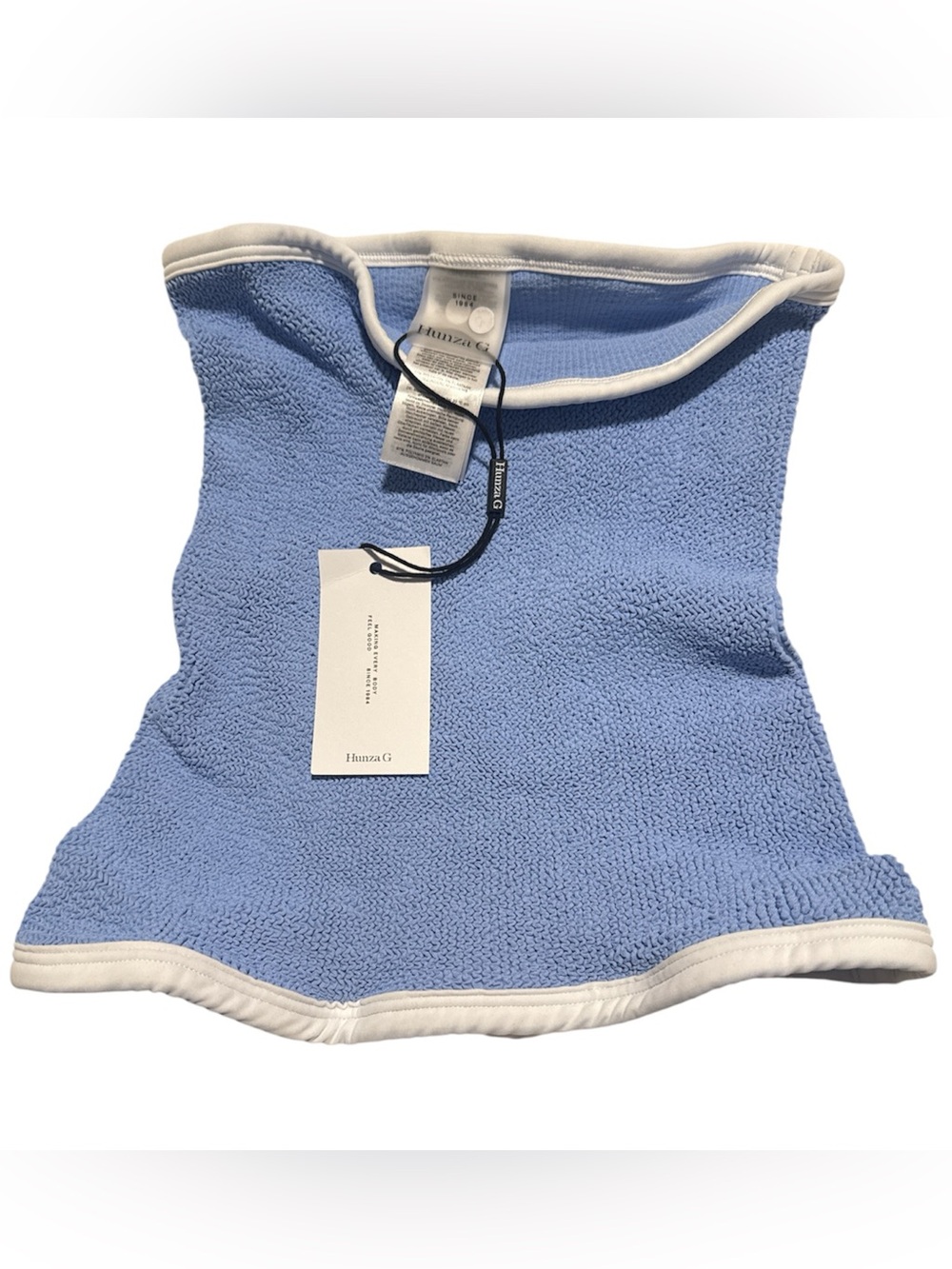 Hunza G- Devyn Swimskirt in Cornflower/White